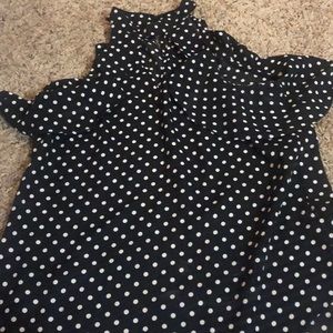 Black and white polka dotted blouse